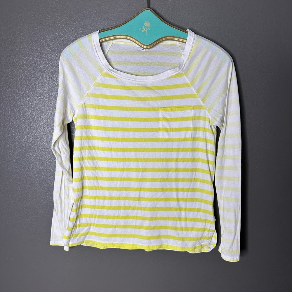 Splendid White and Yellow Striped Top